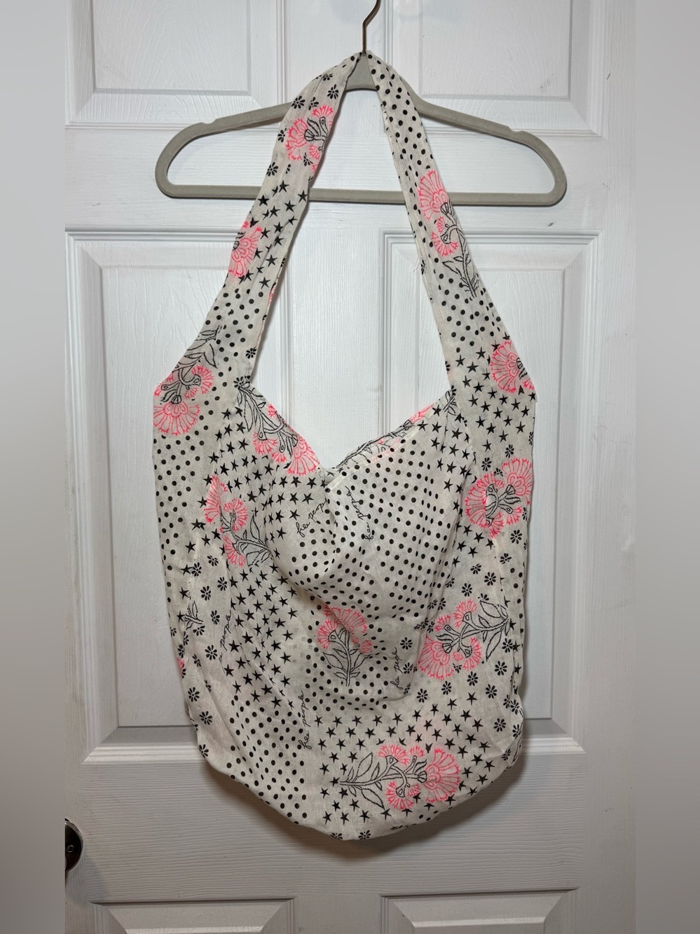 Free People Bohemian Mixed Print Gauze Reusable Tote Bag w/ Drawstring Dust Bag